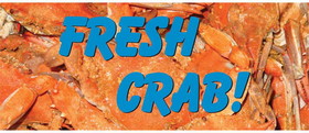 NEOPlex BN0095-3 Fresh Crab 30"X 72" Vinyl Banner