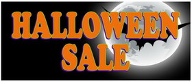 NEOPlex BN0114-3 Full Moon Halloween Sale 30"X 72" Vinyl Banner