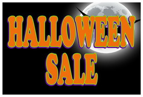 NEOPlex BN0114 Full Moon Half Price Halloween Sale 24"X 36" Vinyl Banner