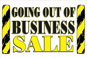 NEOPlex BN0198 Yellow Signs Going Out Of Business Sale 24"X 36" Vinyl Banner