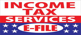 NEOPlex BN0255-3 Income Tax Services E-File 30" X 72" Vinyl Banner