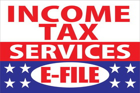 NEOPlex BN0255 Income Tax Services E-File 24" X 36" Vinyl Banner