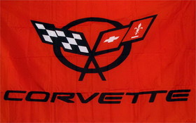 NEOPlex F-1007 Corvette Red Automotive Logo 3'X 5' Flag