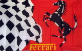 NEOPlex F-1049 Ferrari Stallion Checkered Automotive Logo 3'X 5' Flag