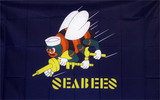 NEOPlex F-1179 Navy Seabees 3'X 5' Military Flag
