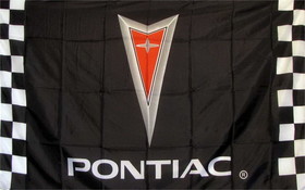NEOPlex F-1343 Pontiac Checkered Automotive Logo 3'X 5' Flag
