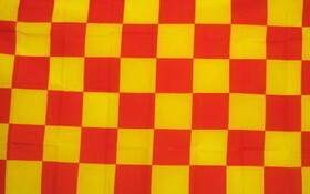 NEOPlex F-1383 Checkered Red & Yellow Poly 3'x 5' Flag