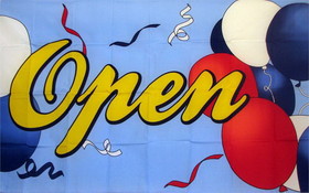 NEOPlex F-1432 Open With Balloons 3'X 5' Advertising Flag