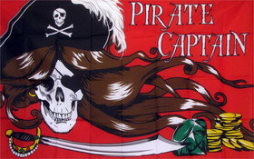 NEOPlex F-1441 Pirate Captain Red With Gold 3'X 5' Flag