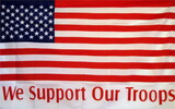 NEOPlex F-1469 We Support Our Troops Red White & Blue 3'x 5' Military Flag