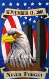 NEOPlex F-1531 Never Forget 9/11 Eagle Military 3'X 5' Flag