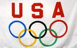 NEOPlex F-1697 Usa Olympics Logo 3'X 5' Flag