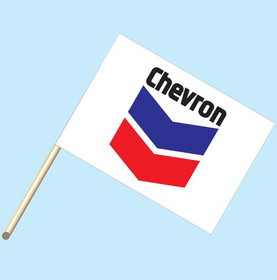 NEOPlex F-2006 Chevron Gas & Oil Logo 30"X 42" Flag W/Pole