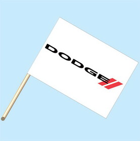 NEOPlex F-2013 Dodge Logo White 30"x 42" Flag w/Pole
