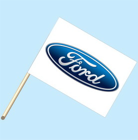 NEOPlex F-2016 Ford Logo White 30"X 42" Flag W/Pole