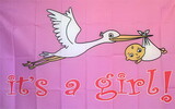 NEOPlex F-2267 It's A Girl Pink 3'x 5' Novelty Flag