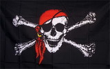 NEOPlex F-2403 Jolly Roger Red Pirate 3'X 5' Flag