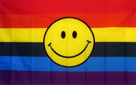 NEOPlex F-2443 Rainbow Happy Face 3'x 5' Novelty Flag