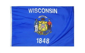 NEOPlex F-2602 Wisconsin 3'X 5' Ny-Glo State Flag