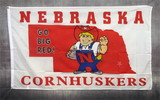 NEOPlex F-2641 Nebraska Huskers White 3'x 5' College Flag