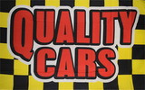 NEOPlex F-2711 Quality Cars Y/Bk Checkered Red Letters 3X5 Flag
