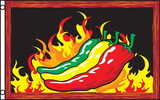 NEOPlex F-2716 Chilies With Flames And Border Poly 3' X 5' Flag