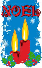 NEOPlex F-2729 Noel W/Candles Blue 25" X 40" House Banner