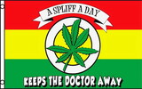 NEOPlex F-2767 A Spliff A Day Keeps The Doctor Away Poly 3' X 5' Flag