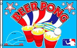 NEOPlex F-2780 Beer Pong Bl/Red Stars & Cups Poly 3' X 5' Flag