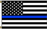 NEOPlex F-2863 BLUE LINE USA BLACK 3'X5' POLY FLAG