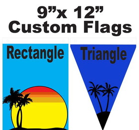 NEOPlex F-8990 Custom Print 9"x 12" Single Sided Hand Flags-set of 12