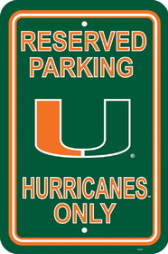 NEOPlex K50238 Miami Hurricanes Parking Sign