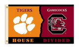 NEOPlex K95256= Clemson Tigers/South Carolina Gamecocks House Divided 3'x 5' College Flag