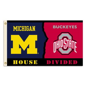 NEOPlex K95553 Michigan Wolverines/Ohio State House Divided 3'X 5' College Flag