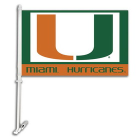 NEOPlex K97031 Miami Hurricanes Double Sided Car Flag