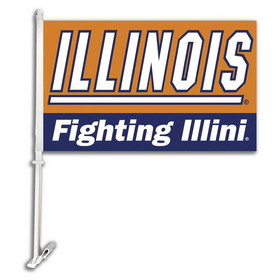 NEOPlex K97041 Illinois Fighting Illini Double Sided Car Flag