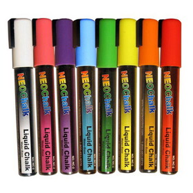 NEOPlex NC-2FS Neon Liquid Chalk Marker-8 Piece Set
