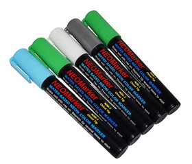 NEOPlex NM-1HAWKS 1/4" 12th Man Chisel Tip Waterproof Sign & Art Marker Pens- Full 5 Pc Set