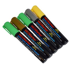 NEOPlex NM-1IRISH 1/4" Shamrock Chisel Tip Waterproof Sign & Art Marker Pens- Full 5 Pc Set