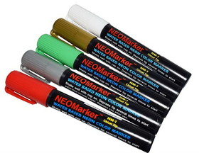 NEOPlex NM-1XMAS 1/4" Jingle Bells Chisel Tip Waterproof Sign & Art Marker Pens- Full 5 Pc Set