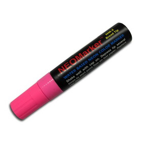 NEOPlex NM-2PK Pink Neon 1/2" Wide Tip Waterproof Marker