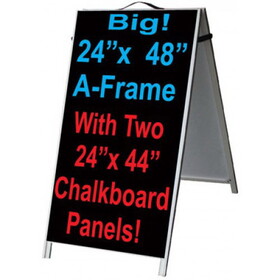 NEOPlex NSPV-2444CBB 48" PVC A-Frame - Chalkboard