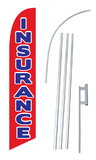 NEOPlex SW10013-4DLX-SGS Insurance Red W/Blue Windless Swooper Flag Kit