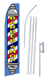 NEOPlex SW10023-4PL-SGS Barber Shop Blue Swooper Flag Kit
