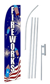 NEOPlex SW10043-4PL-SGS Fireworks Usa Swooper Flag Kit