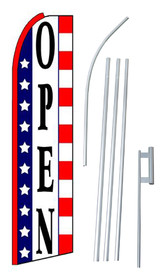 NEOPlex SW10161-4PL-SGS Open Red White Blue Swooper Flag Kit