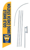 NEOPlex SW10384-4DLX-SGS Gold Shield Smog Check Station Yellow Windless Swooper Flag Kit