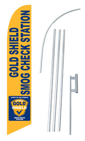 NEOPlex SW10384-4DLX-SGS Gold Shield Smog Check Station Yellow Windless Swooper Flag Kit