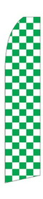 NEOPlex SW10397 Green & White Checkered Swooper Flag