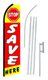NEOPlex SW10574-4PL-SGS Stop Save Here Swooper Flag Kit